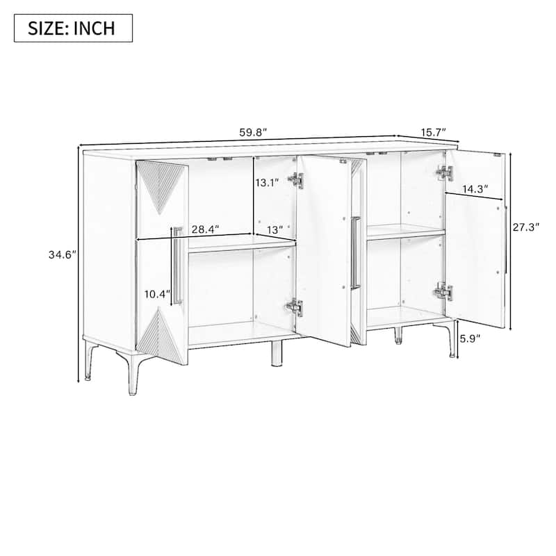 Unique Four Door Cabinet