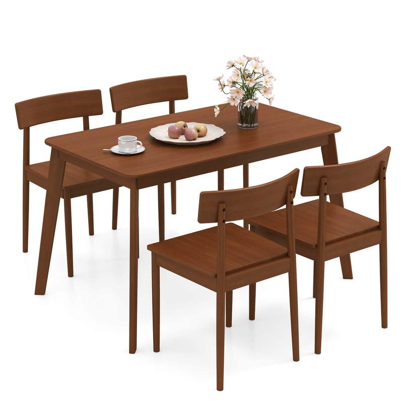 Costway 5 PCS Dining Table Set Rectangular Kitchen Table & 4 Chairs
