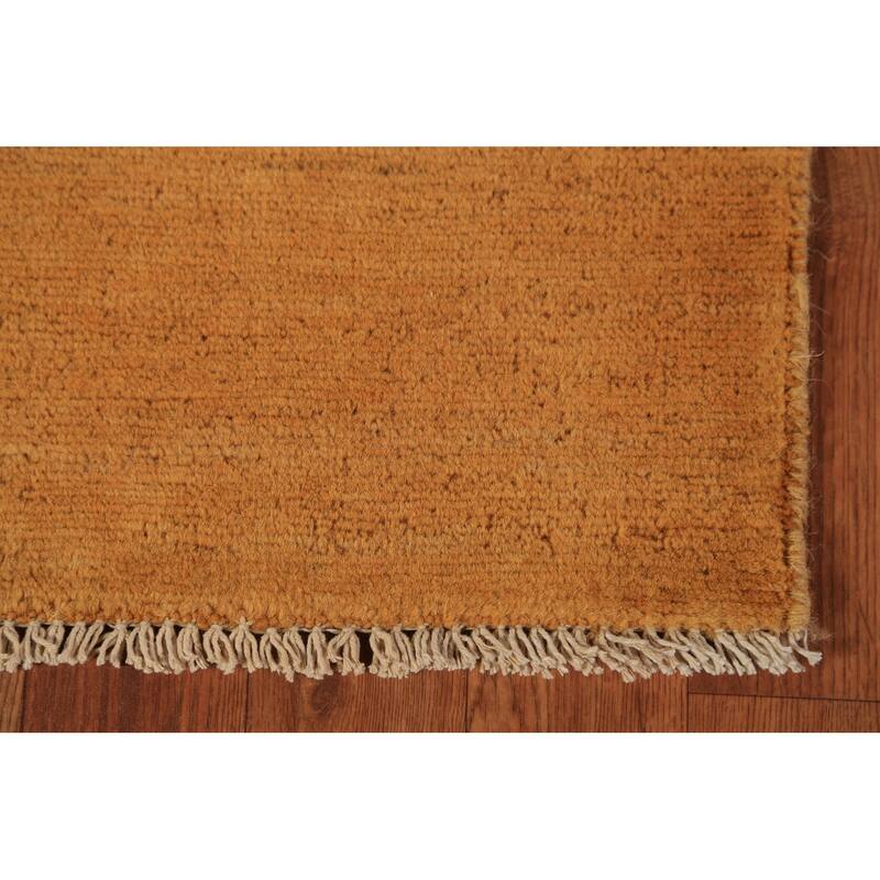 Yellow & Rust Gabbeh Oriental Rug Hand-Knotted Wool Carpet - 2'11" x 5'1"