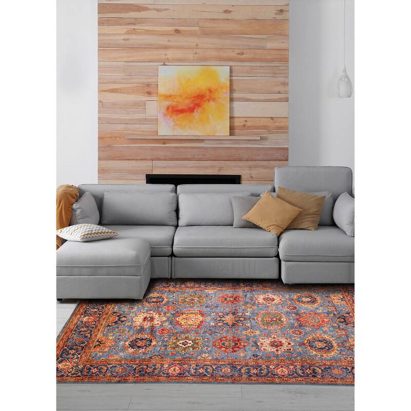 ECARPETGALLERY Hand-knotted Aryana Blue Wool Rug - 9'11 x 14'2