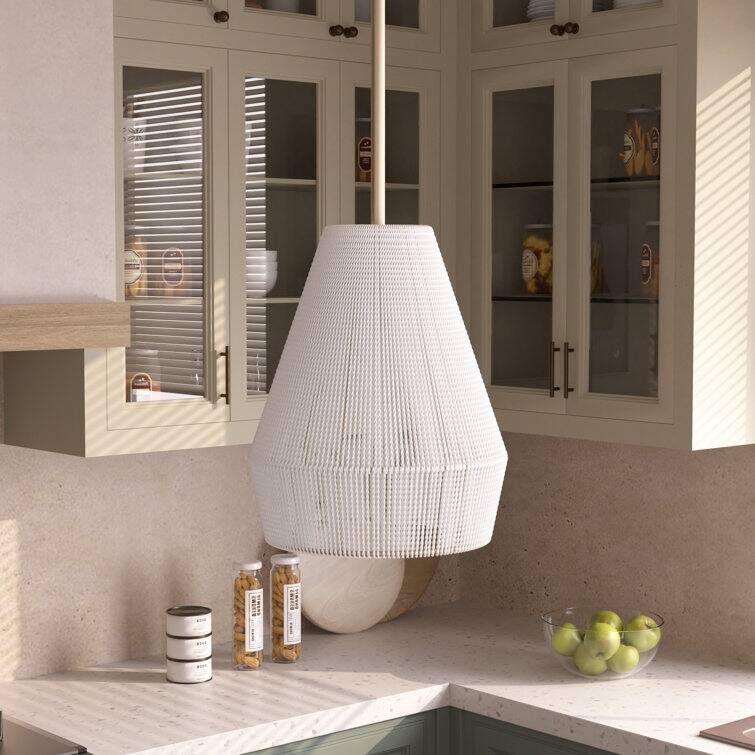 Acroma 1-light Farmhouse Coastal Rattan Kitchen Island Pendant