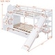 preview thumbnail 42 of 64, Playhouse Design Twin Over Twin Bunk Bed with Slide and Multiple Storage Space