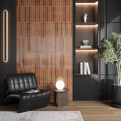Valenza 2x16 Terra Mocha Ceramic Zellige Subway Wall Tile (10.76 sq ft/case) - 50 Pack