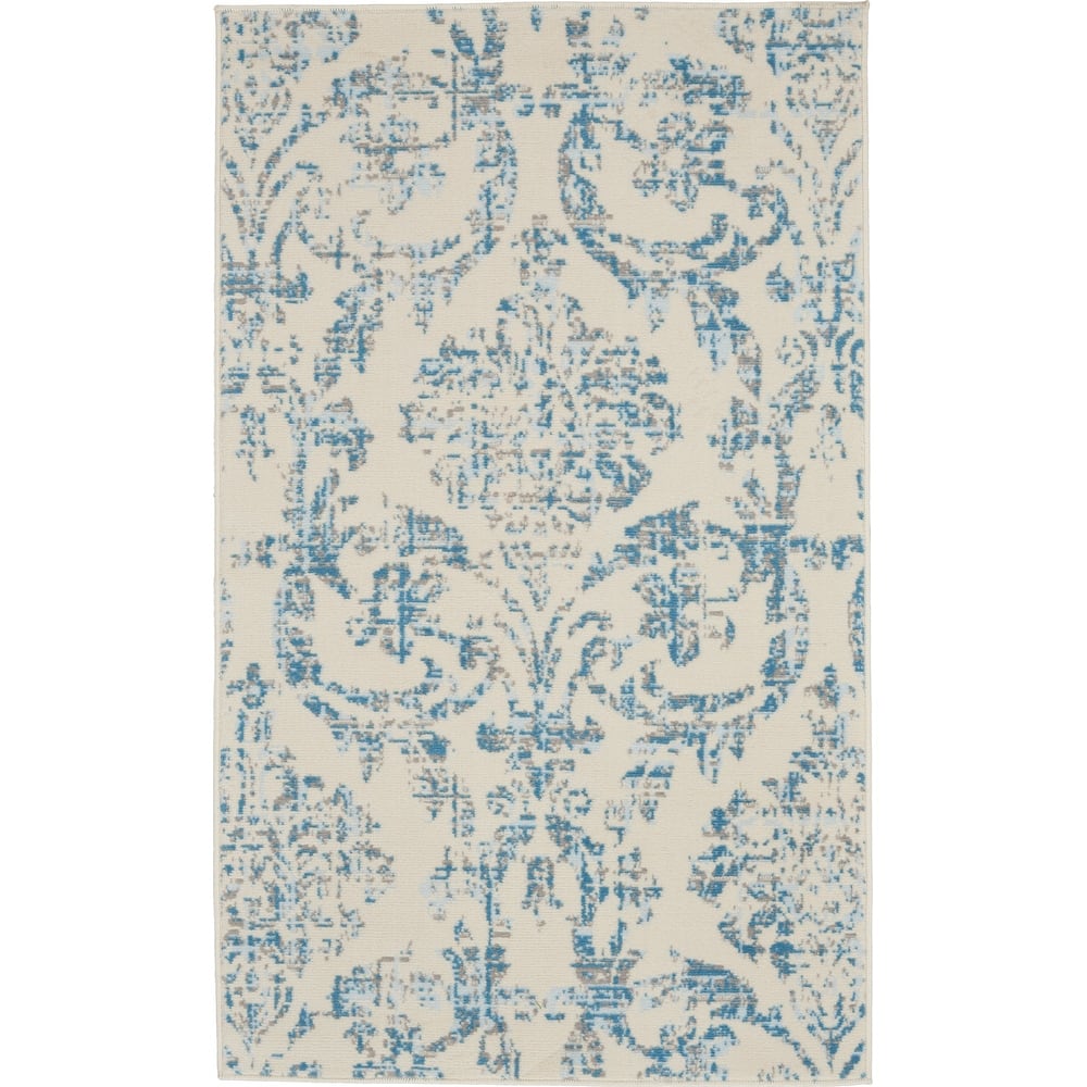 Nourison Jubilant Vintage Farmhouse Damask Area Rug