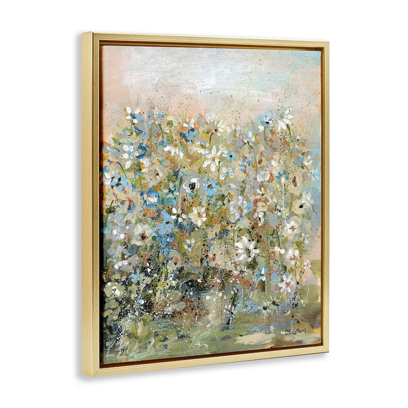 Stupell Speckled Garden Flowers Framed Floater Canvas Wall Art Design By Roy Ebert