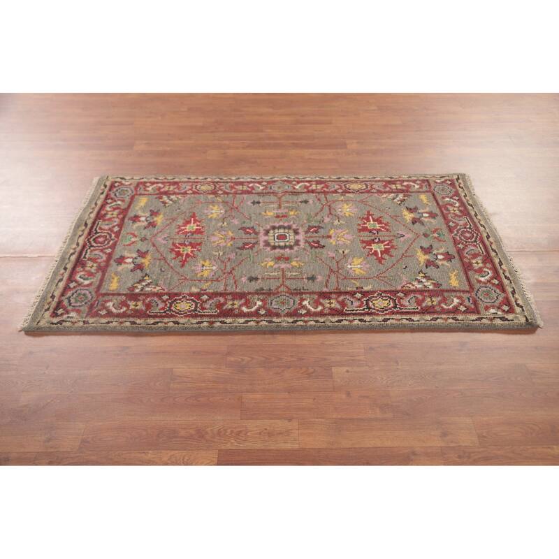 Heriz-Serapi Oriental Accent Rug Handmade Floral Wool Carpet - 2'11"x 5'1"