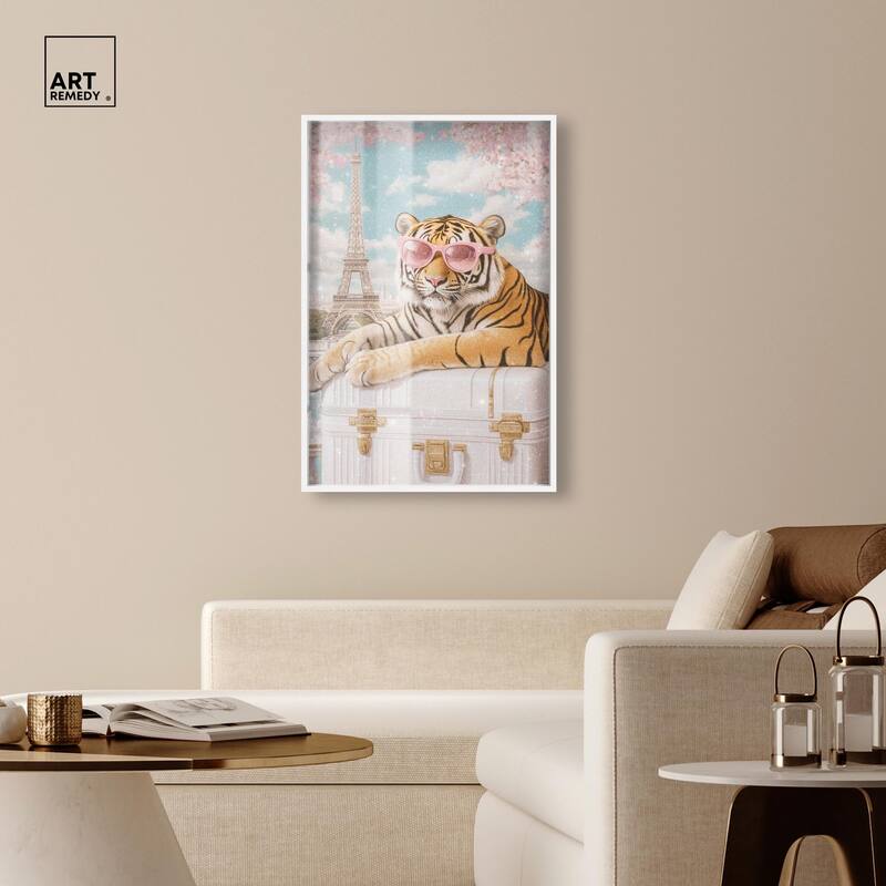 Tiger Luggage Paris Shadowbox by Art Remedy