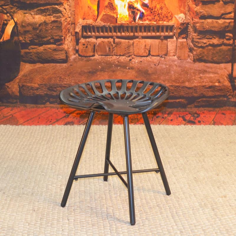 Solid Tractor Seat Stool - 18" - Black