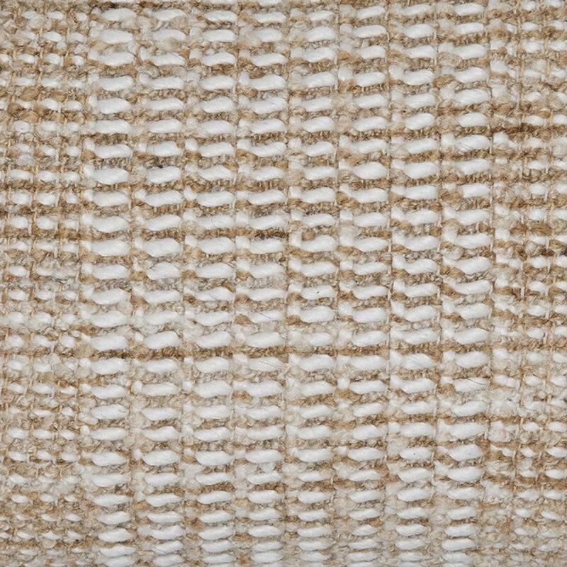 Anye 14 x 22 Lumbar Throw Pillow Set of 4, Handwoven Striped Tan Ivory Wool