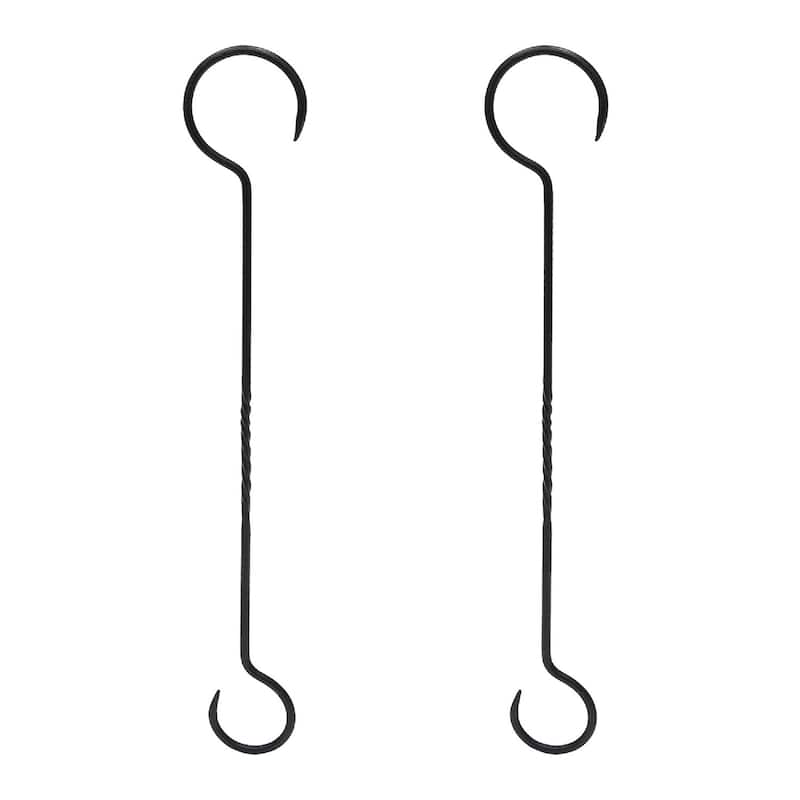 Achla Designs 24" L Black Wrought Iron Hook Extenders w/Twist (Set of 2)