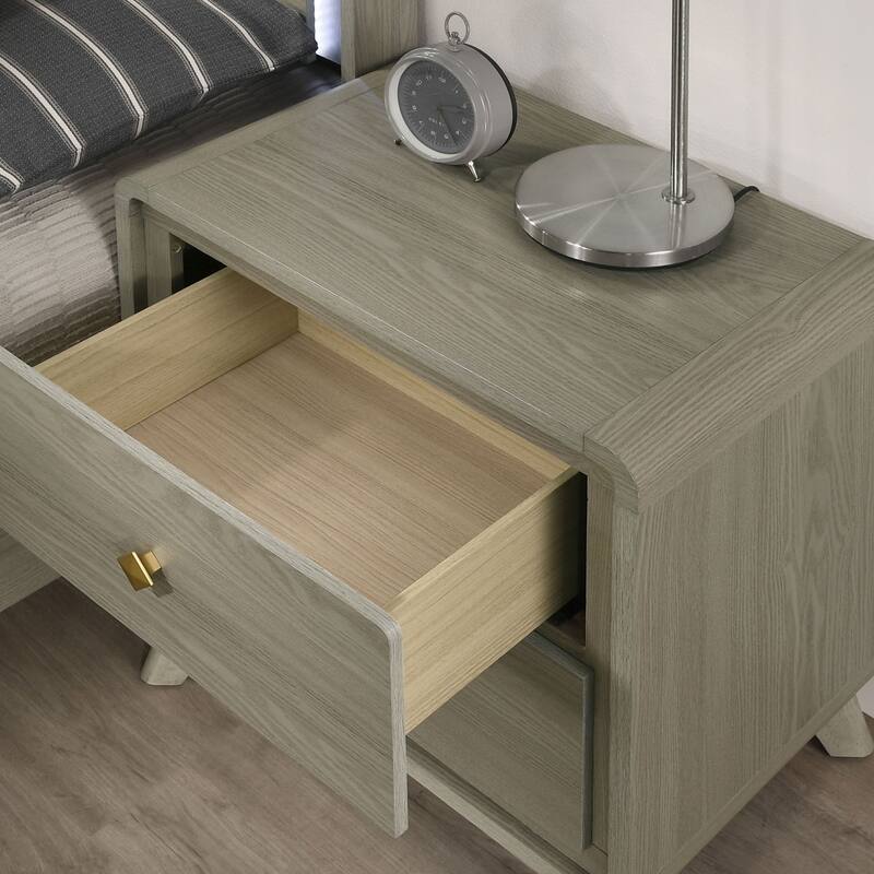 Furniture of America Thalia Modern Grey Wood 2-Drawer Nightstand