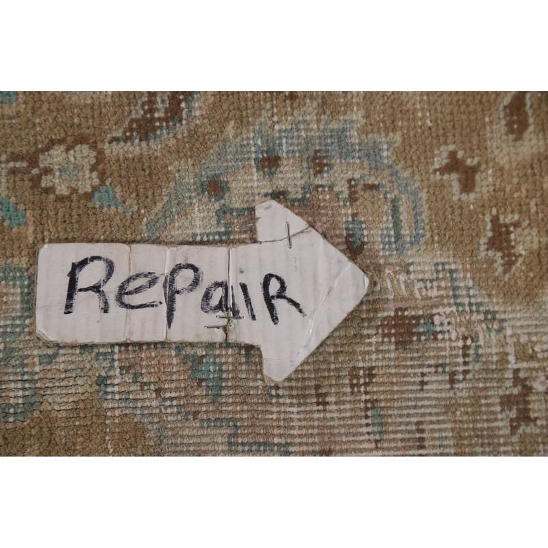 Hand Knotted Oriental 100% Wool Carpet Traditional Medallion Yellow & Gold Tabriz Area Rug - 9' 9'' X 6' 7''