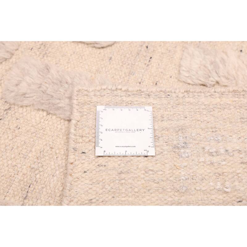 ECARPETGALLERY Hand-knotted Looma Light Grey Wool Rug - 7'6 x 9'10