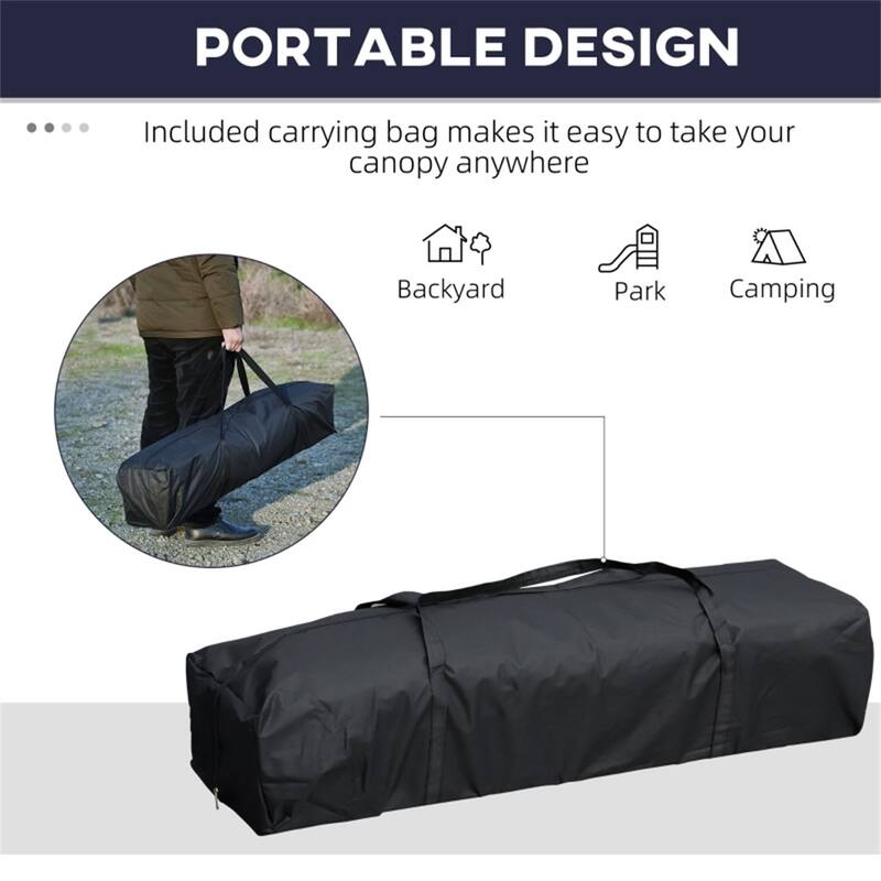 Pop-Up Canopy Tent with Steel Frame and Adjustable Slant Legs - 230.25” L x 116.25” W x 106.25” H