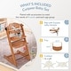 preview thumbnail 3 of 3, 3-in-1 Convertible Wooden Toddler High Chair, Baby Feeding Chair with Removable Tray, Cushion and Harness, Brown