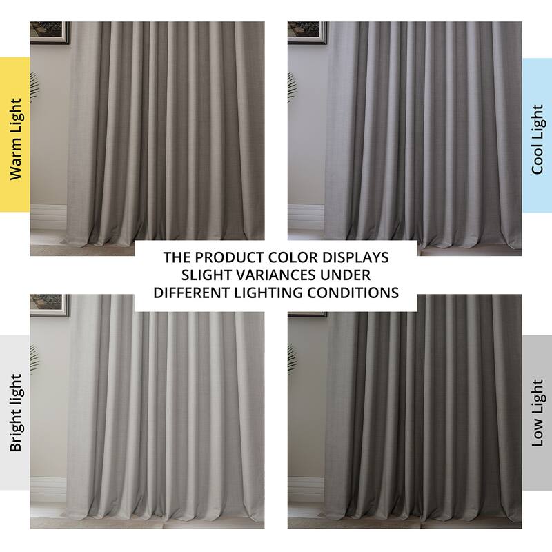Exclusive Fabrics Vienna Basic Solid Linen Curtains (2 Panel) Blackout Curtains For Bedroom & Living Room Curtains