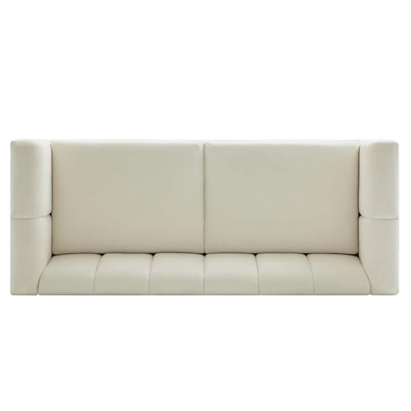 Christopher Knight Home - Modern Mid-Century 78.7" Tufted Back Upholstered 3-Seater Sofa with Foam-filled Seat Cushions