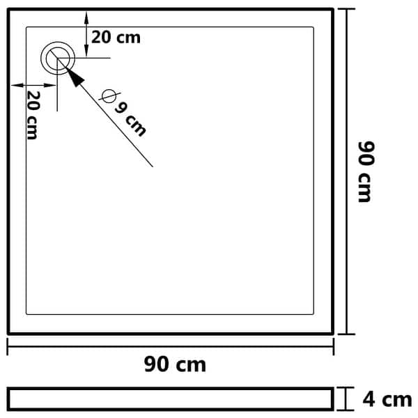 dimension image slide 4 of 6, vidaXL Shower Base Tray with Dots White ABS