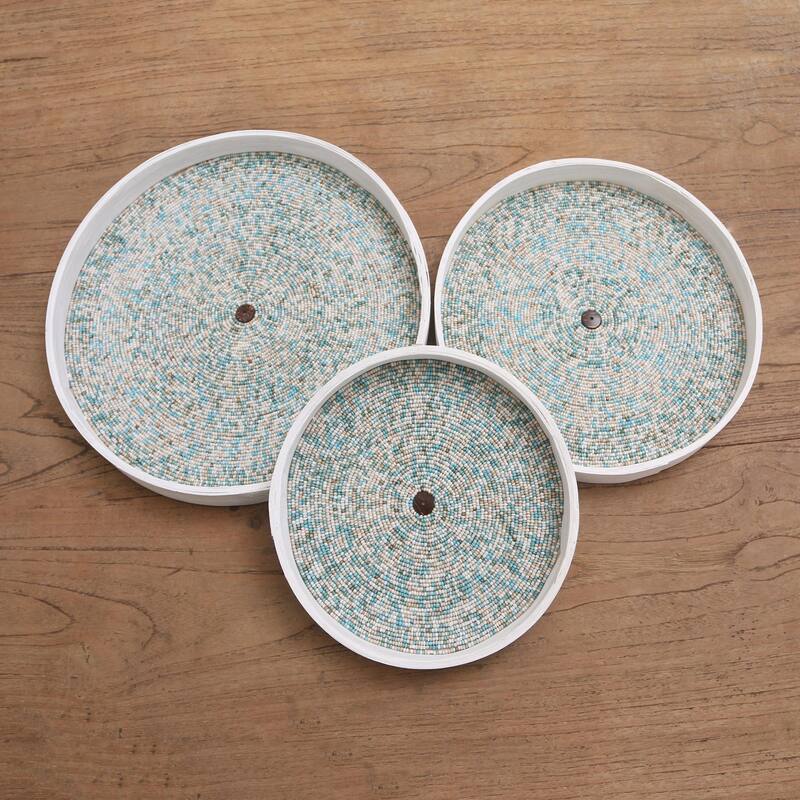 Novica Handmade Circles Of Hope Beaded Bamboo Wall Art (Set Of 3)