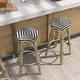 preview thumbnail 38 of 48, Elena Bohemian Round Wicker Patio Stools (Set of 2) by Furniture of America Brown/Beige - Counter Height