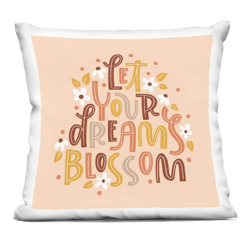 Stupell Earthy Let Your Dreams Blossom Decorative Printed Throw Pillow Design by Sarah Hickman