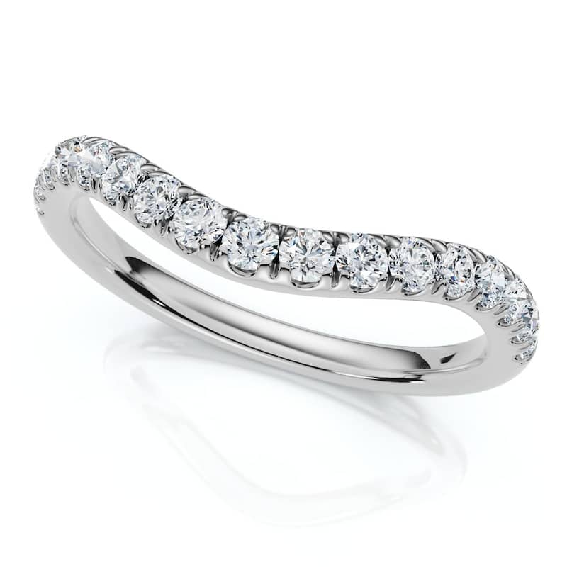 Bliss Diamond Curved Diamond Wedding Ring Enhanced 1/3Ct Gold or Platinum Lab Grown