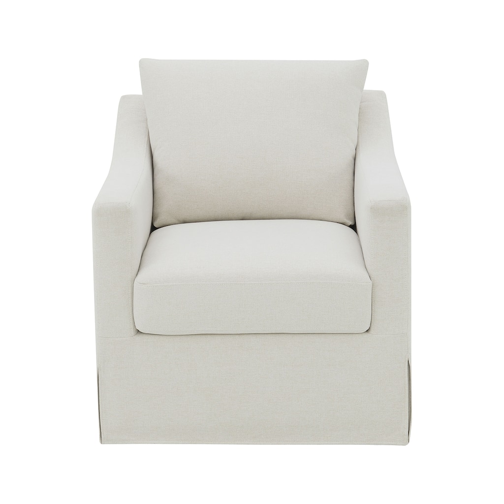 Upholstered Accent Swivel Chair with Sloped Arms