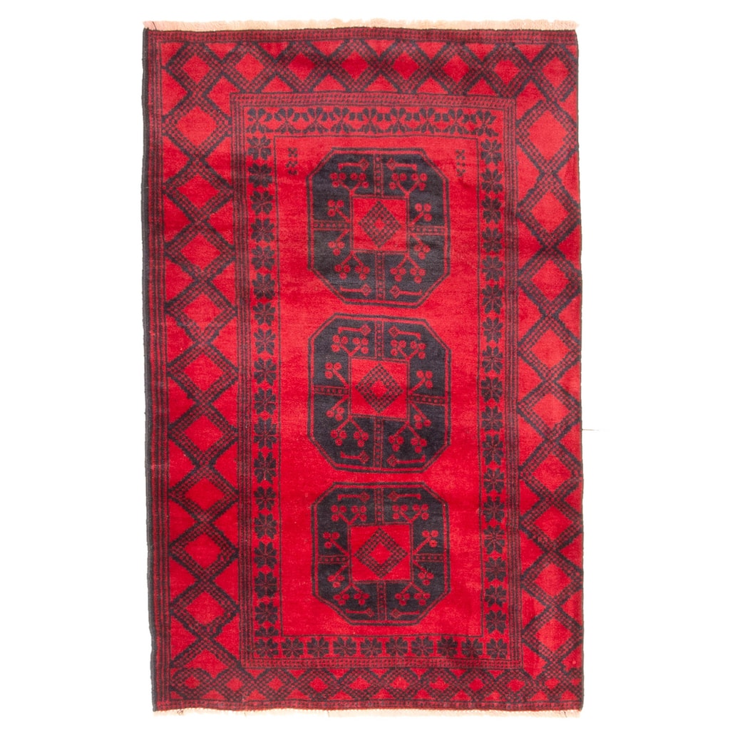 ECARPETGALLERY Hand-knotted Teimani Black Wool Rug - 2'10 x 4'6