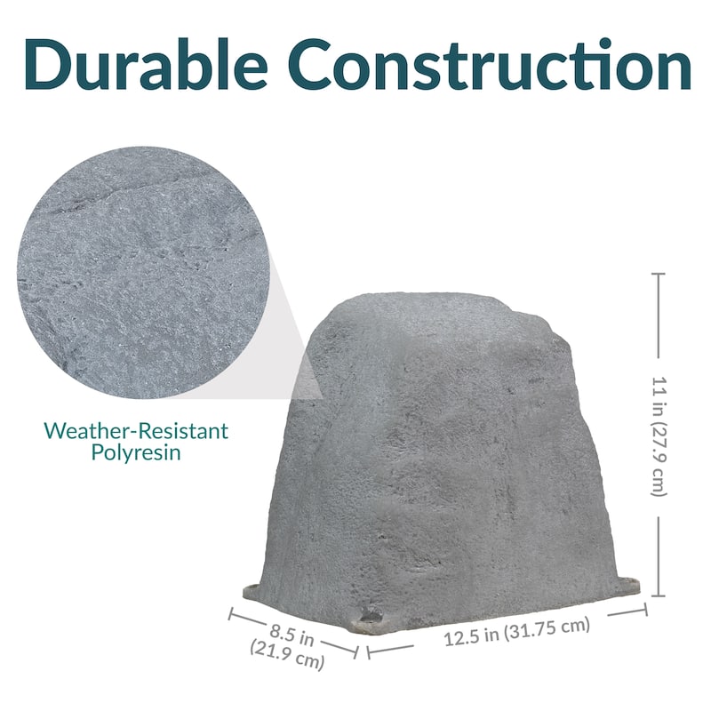 Sunnydaze Flat-Top Artificial Landscape Rock Cover with Stakes