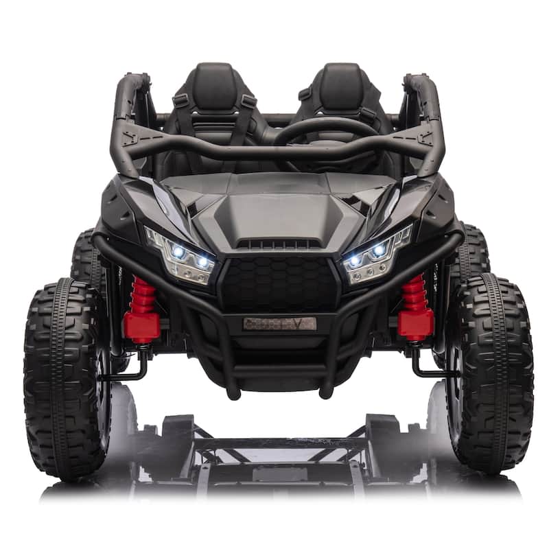24V Two-seater Kids Ride w/Parents Control,20in seat width,400W Super high power,Horn,Rear storage space,For Kids aged 3+