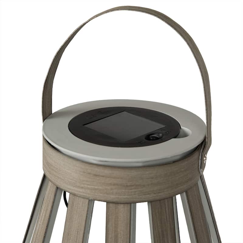Solar Grey Decorative Plastic Lantern with Warm White LED