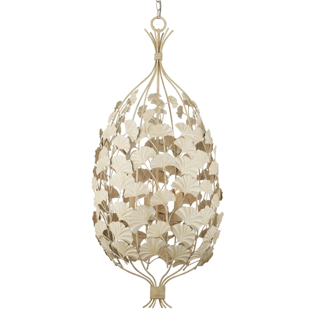 Currey & Company Maidenhair Cream Chandelier - 42.5"h x 18.75"dia