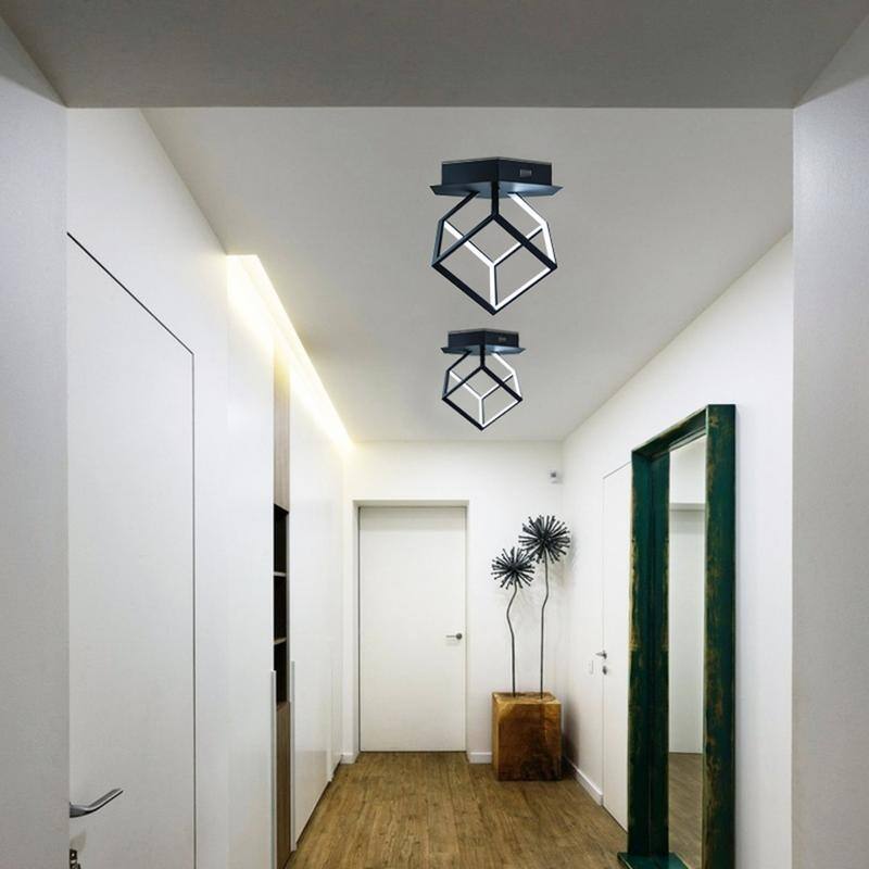 Black Aluminum Cube LED Flush Mount