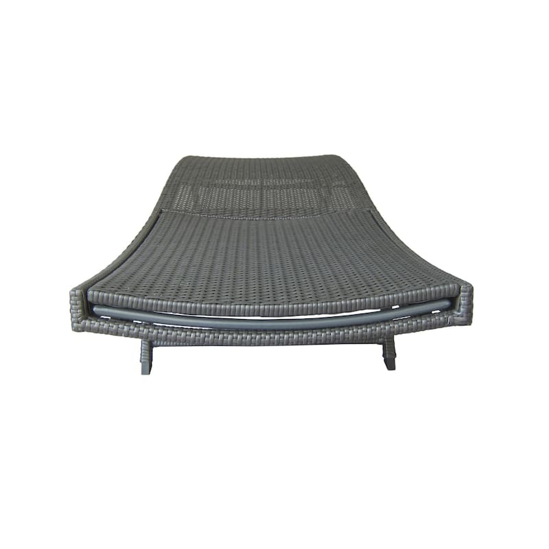 Rustic Outdoor Aluminum Frame Wicker Recliner