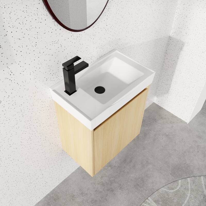 Beingnext 16''/20''/24"/30"/36" Bathroom Vanity with Sink, Floating Bathroom Vanity with Soft Close Door