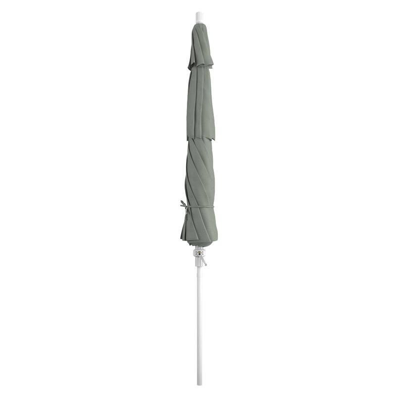 California Umbrella 11' Rd. Aluminum Patio Umbrella, Crank Lift, Collar Tilt, Dbl Wind Vent, White Finish, Sunbrella Fabric
