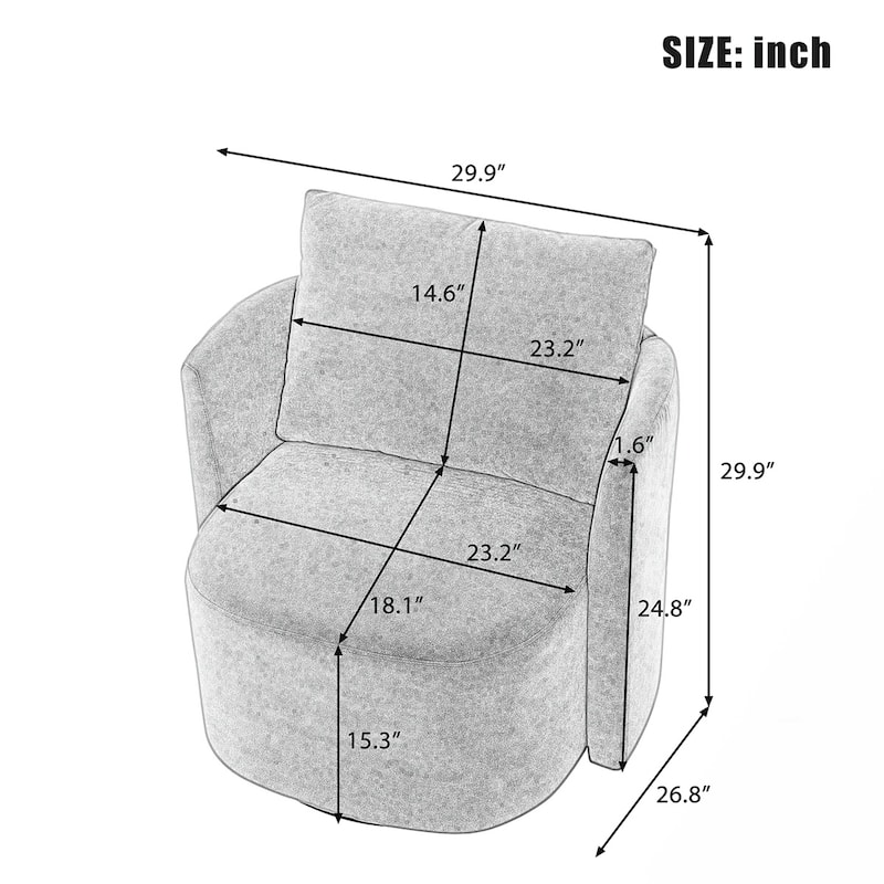 Curved Design Swivel Barrel Arm Chair