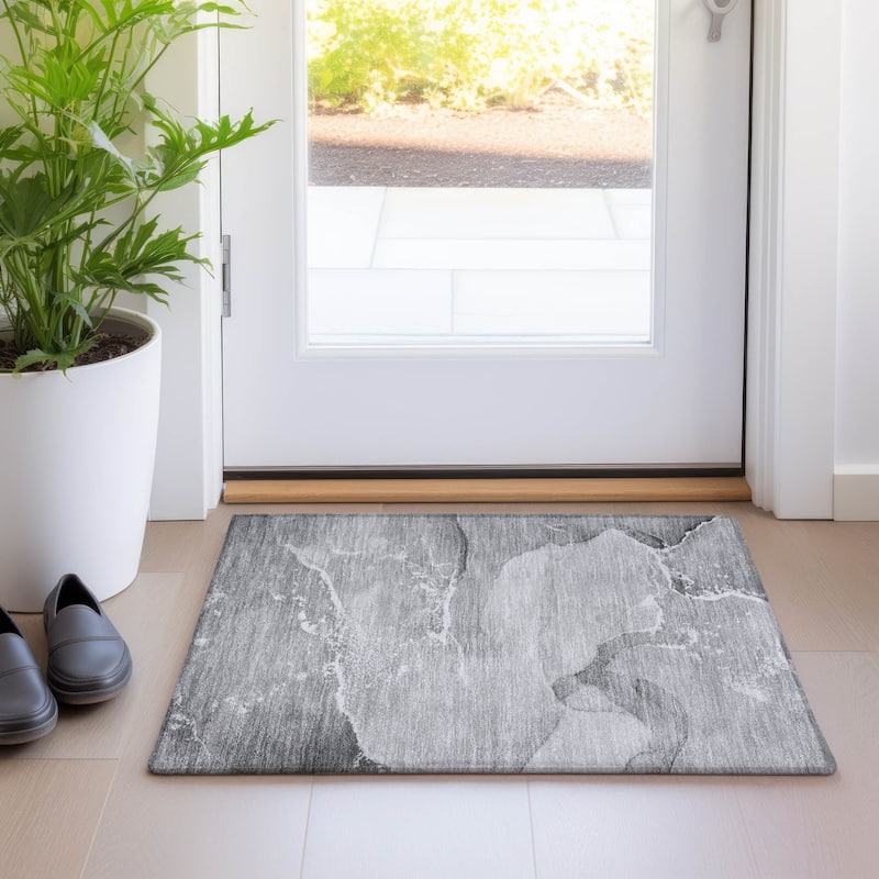 Almi Contemporary Abstract Weather Resistant Blended Style Outdoor Rug - 2' x 3'