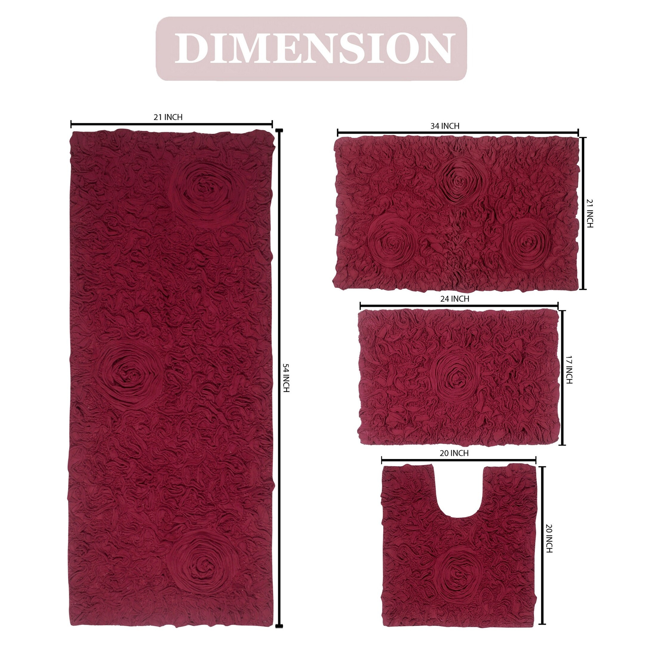 Bell Flower Cotton Non-Slip Bath Mat Soft Absorbent Bathroom Rug-image