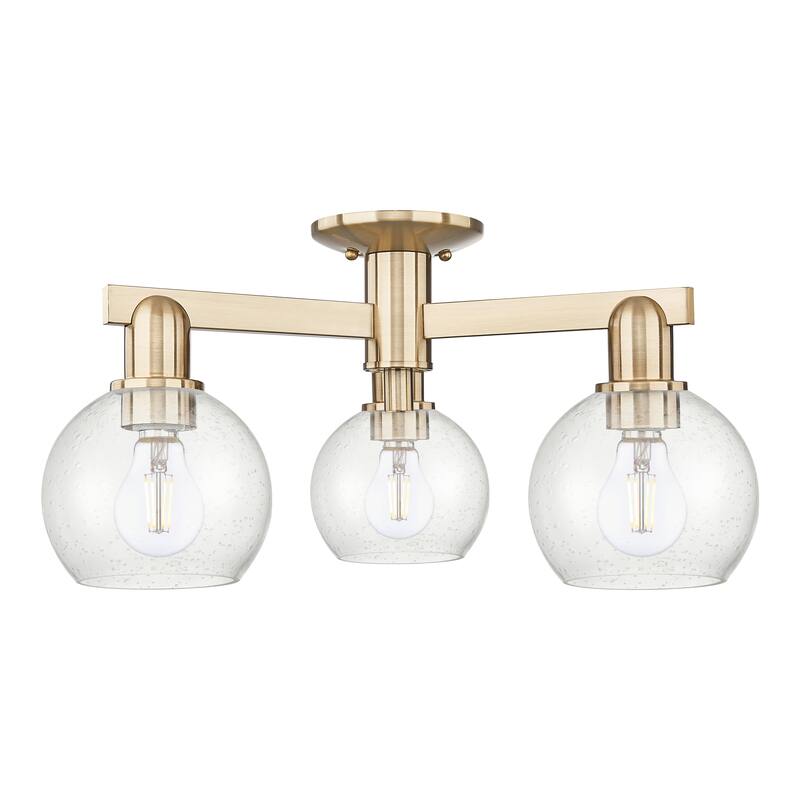 Innovations Lighting Endless Possibilities Arcadia - Athens - 3 Light 23" Semi-Flush Mount - Champagne Bronze/Seedy