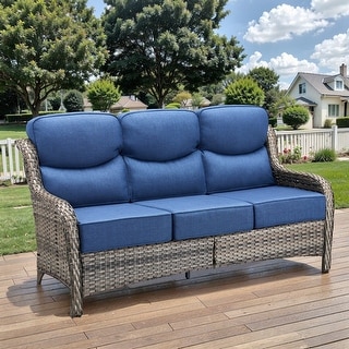 Outdoor Sofa Deep Seat Patio Sofa - 3-Seat Sofa - Bed Bath &amp; Beyond ...