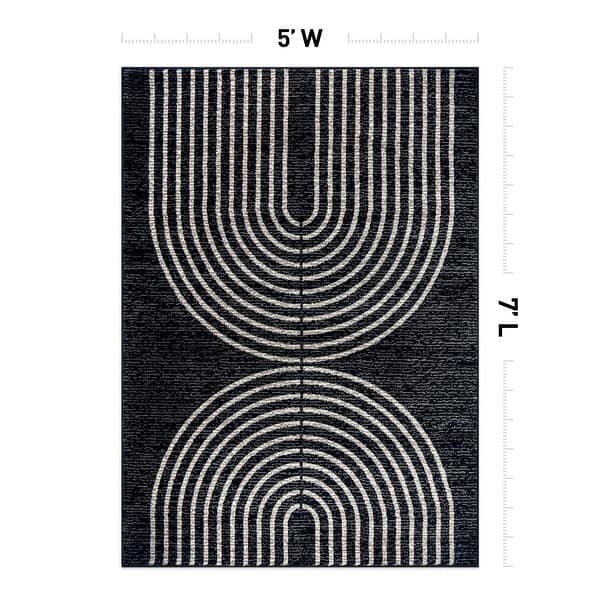 dimension image slide 4 of 7, Contemporary Arch Design Area Rug
