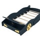 preview thumbnail 6 of 26, Twin Race Car Platform Bed with Wheels & Storage - Fun for Kids