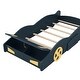 preview thumbnail 6 of 7, Twin Size Race Car-Shaped Platform Bed with Wheels and Storage, Dark Blue+Yellow