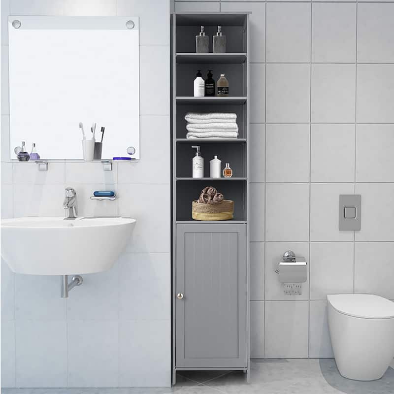Costway 72''H Bathroom Tall Floor Storage Cabinet Shelving Display - See Description