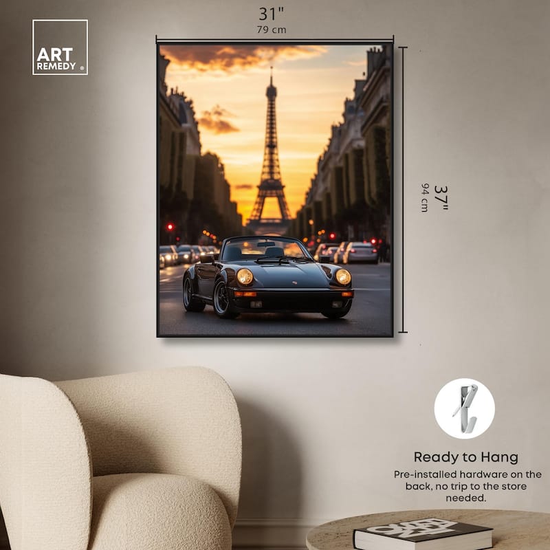 Parisian Porsche Twilight II Canvas by Art Remedy