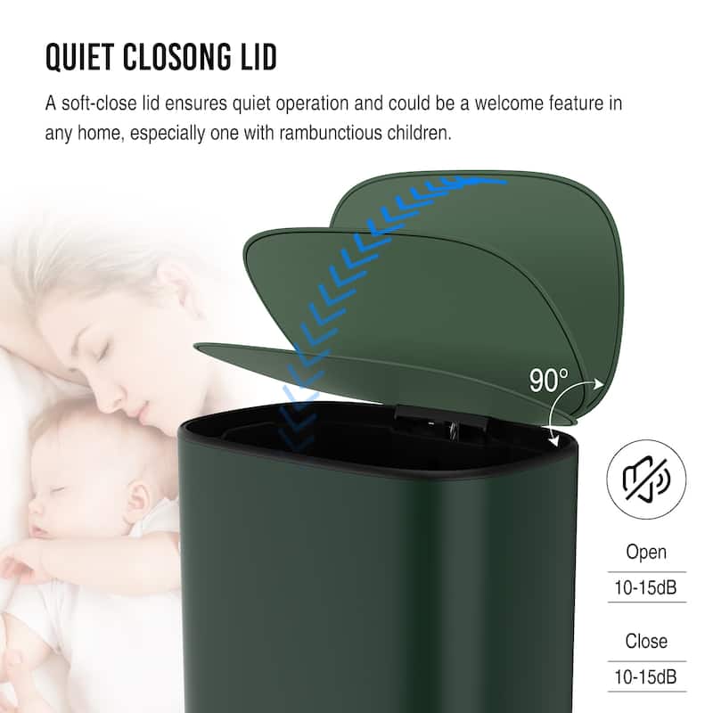 13 Gallon 50L Kitchen Foot Pedal Operated Soft Close Trash Can
