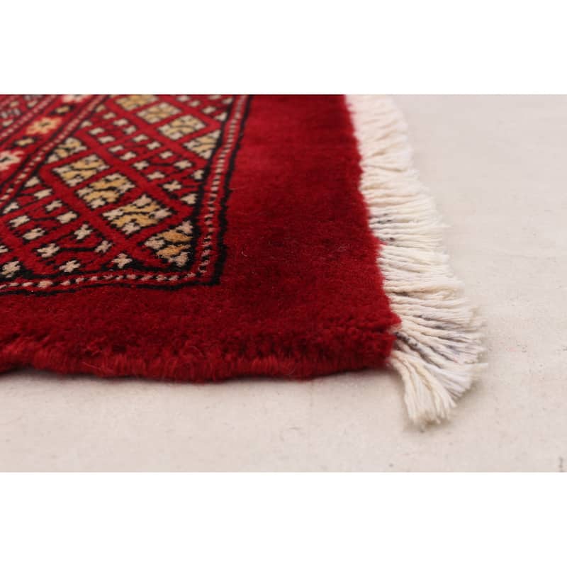 ECARPETGALLERY Hand-knotted Finest Peshawar Bokhara Dark Red Wool Rug - 7'10 x 10'0