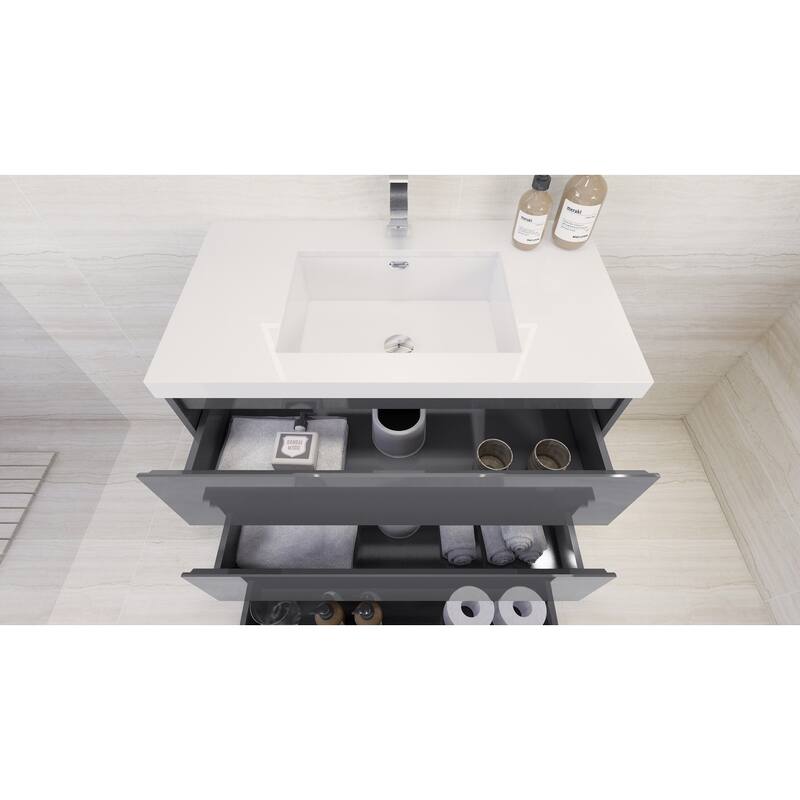 Aron 36'' Freestanding Vanity with Reinforced Acrylic Sink