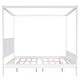 preview thumbnail 4 of 9, King Size Canopy Platform Bed with Headboard and Slat Support Leg